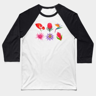 Exotic Jungle Flowers Baseball T-Shirt